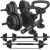 Springos FA1672 adjustable weight set with dumbbells, kettlebells and barbell