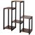 Springos Black and Brown Metal and Wood Plant Stand