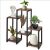 Springos Black and Brown Metal and Wood Plant Stand with Plants and Decorations