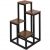 Springos 4-Tier Plant Stand with Brown Shelves and Black Metal Frame
