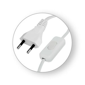 Commel Anschlusskabel mit Schalter für Lampen 2,5 A 250 V~, Weiß 2x075/2m 115196484 - DC-Kabel