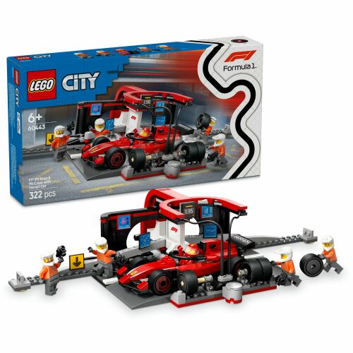 LEGO® City F1® pit lane și echipaj cu mașina Ferrari 60443 144457771