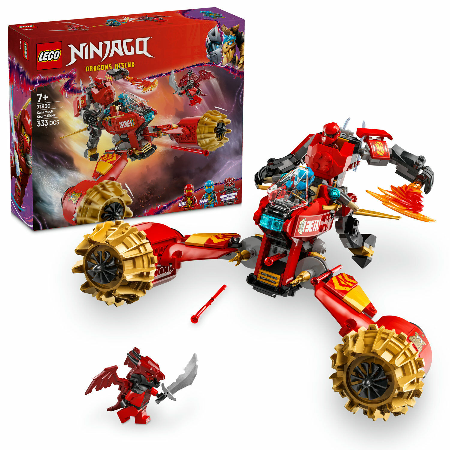 E-shop LEGO® NINJAGO® Kaiov búrkový jazdec a drak 71830