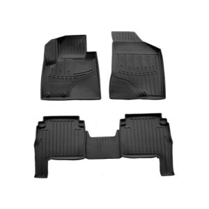 Hyundai Santa Fe II (CM) (2010-2012) schwarzer Gummi-Fußmatten-Satz - Auto-Matten