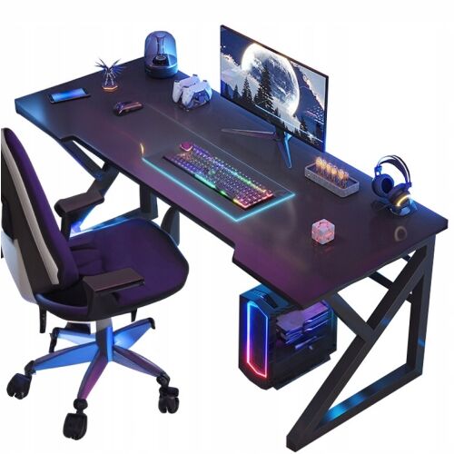 Herný stôl Fodym 120cm čierny s PC, monitorom, klávesnicou a hernými doplnkami