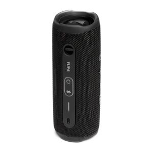 JBL Flip 6 fekete Bluetooth hangszóró, függőleges nézet a vezérlőkkel - Audio