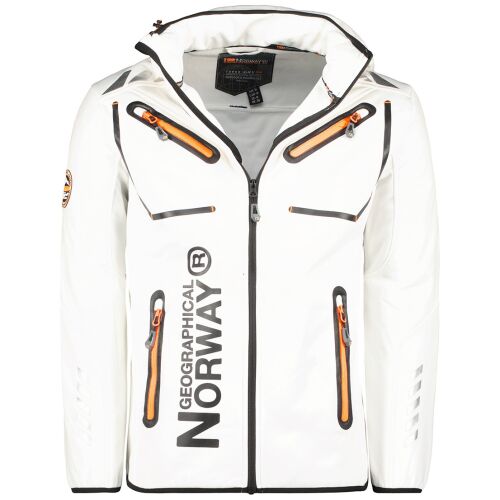 Geographical Norway Rainbow férfi fehér softshell kabát elöl 