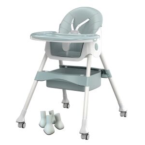 Scaun de Masa 5 in 1 pentru Copii, BLEKSY ®, Reglabil, Tava Detasabila, Pliabil, Ideal 0-5 Ani 115411399 - Scaune de masa bebe