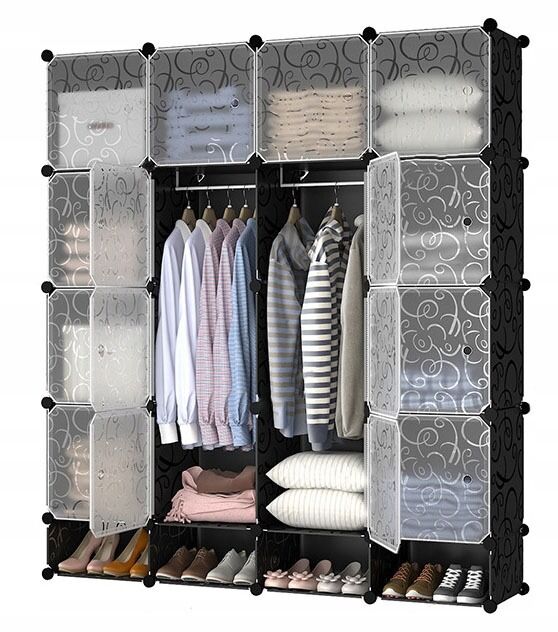 VEĽKÁ MODULÁRNA ŠATNÍKOVÁ SKRIŇA VEŠIAK XXL ČIERNA