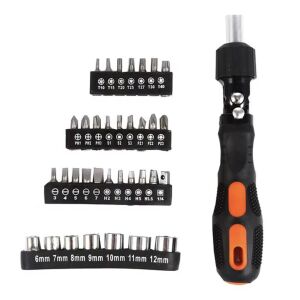 Jin Feng 35 db racsnis hajlékony fejű foglalat készlet bitkészlet kéziszerszám precíz csavarhúzó (JF-94145)