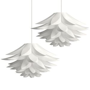 Zestaw 2 nowoczesnych abażurów Jigsaw o średnicy 50 cm, Kwmobile, biały, 53719.02