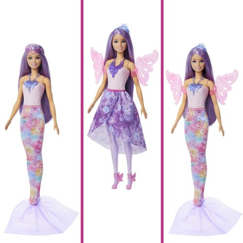 Barbie Dreamtopia Lutka princeza koja se transformira s odjećom sirene i vile