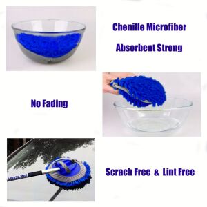 Autómosó mop állítható hosszúságú, extra-hosszú fogantyúval, 2 az 1-ben levehető kialakítással a hatékony és kényelmes tisztításhoz 135870398 - Autómosó kefe