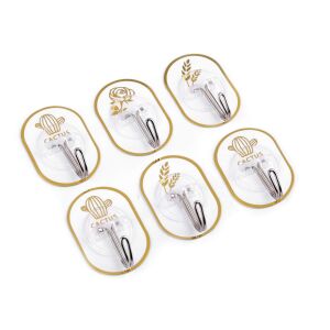 6 db fém öntapadó akasztóból álló készlet Chrysalis, mérete 3,5 x 5,5 cm, Aranyfehér 115446571 - Dekoráció