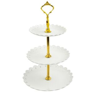 Pufo Cookies többszintes gyümölcstartó 3 szintes, süteményekhez, tortákhoz, gyümölcsökhöz, előételekhez, 34 x 27 cm, fehér 115446667 - Kínáló tál