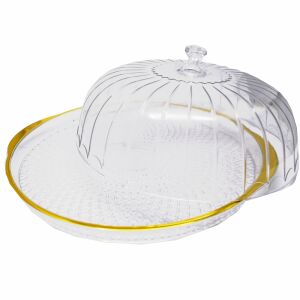 Platou rotund Pufo Cookies cu capac transparent pentru servire torturi, aperitive, prajituri, branzeturi, 30 cm 115446712 - Servirea