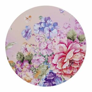 Virágos műanyag kerek tálca - 33 cm 115461004 - Kínáló tál