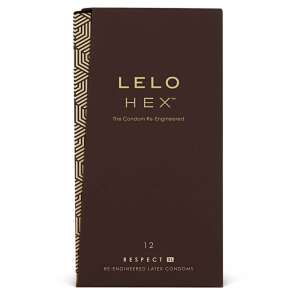 LELO HEX Respect XL condoms, 12 pack, re-engineered latex condoms - Condom