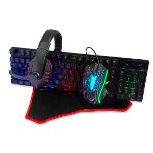 JX Gaming Készlet - Billentyűzet, Egér, Fejhallgató, Egérpad - RGB