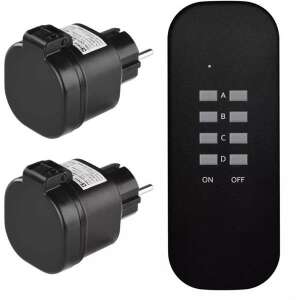 EMOS IP44 Remote Controlled Sockets with Remote Control - Socket & Outlet