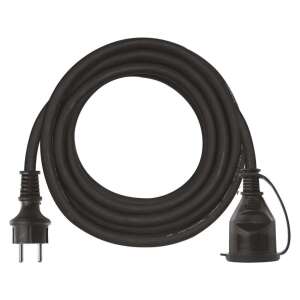 Black 5m outdoor extension cord with single socket - EMOS