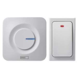 EMOS P5729 Wireless Doorbell, White, with battery-free button - Doorbell, Chime Bell