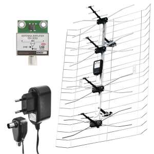 Antenă de exterior EM-030, 0-100 km, DVB-T2, DAB, filtru LTE/4G 46732100 Antene TV