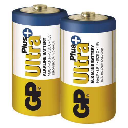 GP Ultra Plus C Size Alkaline Batteries, 2-Pack