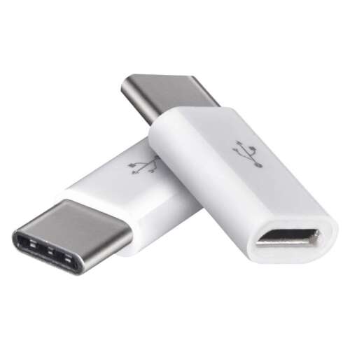 Adapter micro USB-B 2.0 / USB-C 2.0, weiß, 2 Stk.