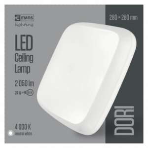 LED таванна лампа EMOS Dori, 24,5W, 2450lm, 4000K, неутрално бяла - Лампи и осветление
