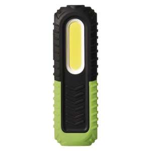 EMOS Rechargeable COB LED Work Light 400lm, black and green, front view - Tool