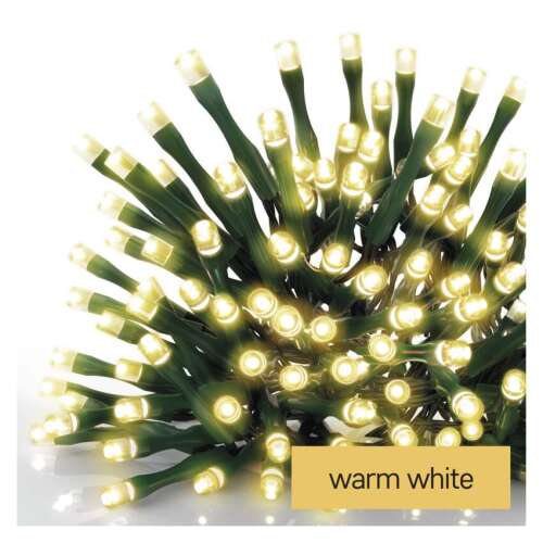 LED karácsonyi fényfüzér, zöld, 12 m, kültéri és beltéri, meleg fehér 46732392