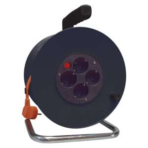 50 méteres kábeldob 4 aljzattal, fekete és narancssárga, IP20 - EMOS