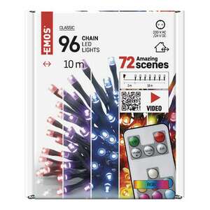 Emos 10 метра RGB LED коледни светлини с дистанционно управление, 96 LED