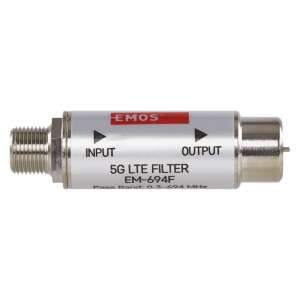Filtru 5G LTE EMOS EM-694F, conector cablu coaxial, intrare și ieșire, bandă de trecere 0,3-694 MHz - EMOS