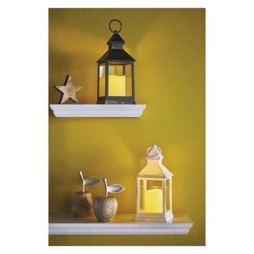 LED dekoráció – lámpa, antik, fekete, villogó, 3x AAA, beltéri, vintage, időzítő