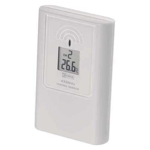 EMOS wireless temperature sensor C8340C, white, angled view