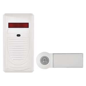 Wireless doorbell with receiver and button, white - Electrical Installation