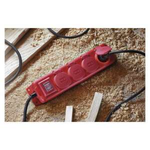 Extension cord 10 m / 4 sockets / switchable / black-red / rubber-neoprene / 1.5 mm2