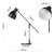 EMOS Winston black desk lamp with wooden arm, adjustable, E27 socket, dimensions