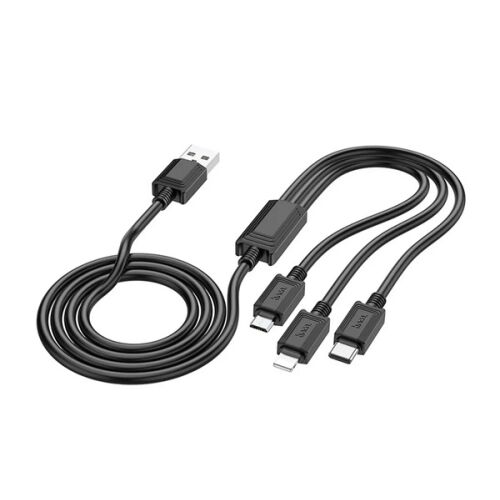 HOCO X74 3 az 1-ben töltőkábel USB, Lightning, Micro USB és Type-C csatlakozókkal - Kábel és tartozék