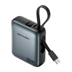 Angled view of Vention FHEH0 35W Power Bank with digital display - Vention External Battery & Power Bank