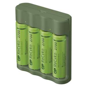 Ładowarka GP Everyday USB z 4 bateriami AA ReCyko 2700mAh - Ładowarka