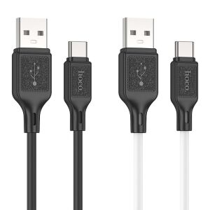 Hoco X90 USB-A - Micro USB kábel, fehér és fekete - Kábel & Tartozék