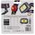 EMOS CREE+COB LED Headlamp 330lm, product packaging with specifications and order code