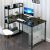Schwarzer Computertisch mit Regalen, Loft-Stil, Home-Office
