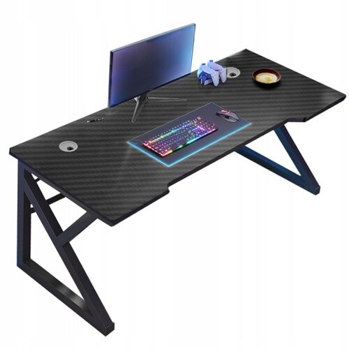 Fodym Gamer Schreibtisch, Kohlefaser Oberfläche, schwarz, 120cm