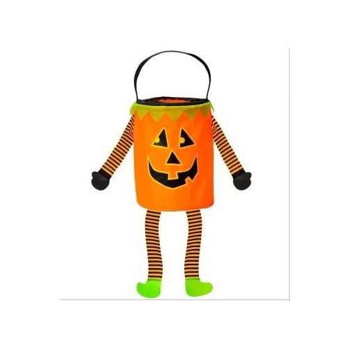 Coș de colectare bomboane dovleac cu mâner, sac de Halloween pentru dulciuri