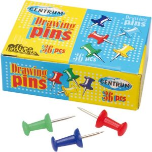 Pinezki beczułki kolorowe 10mm 36szt 80296 122956723 - Akcesoria biurowe