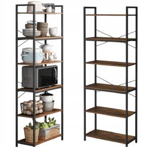 BÜCHERREGAL INDUSTRIELL STEHEND 6 FÄCHER BÜCHERLEITER HELLBRAUN 137626633 - Wohnzimmermöbel